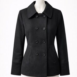 Women's Classic Black Pea Coat